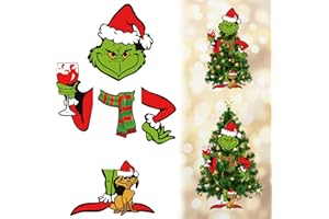 HEORIM Grinchmas Decor for Tree-Christmas Tree Topper-Grinchs Christmas Tree Decoration,Christmas Deocrations for Tree,Funny Christams Tree Ornament Thief Stole (Classic)
