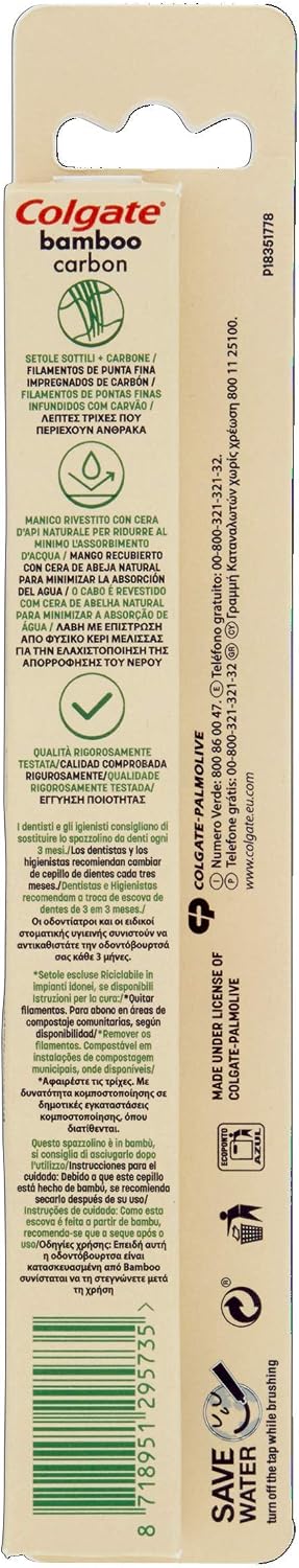 Colgate Bamboo Carbon Toothbrush, Soft - Image 3