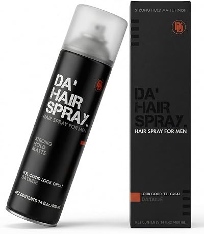 Da'Dude Da Hairspray for Men 400ml Strong Hold Matte Finish 12+ Hour Volume