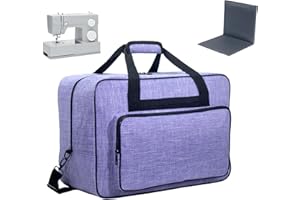 Haroranax Sewing Machine Carrying Case，Sewing Machine Carrying Case Tote Bag，Universal Tote Storage Bag with Pockets and Handles, Suitable for Most Standard Singer (PURPLE-Belt bottom plate)