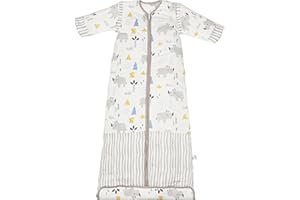 LIVINGbasics Baby Sleep Sack, 2.5 Tog Removable Sleeves Winter Toddlers Sleeping Bag with 2-Way Zipper (L,3-12 Years)