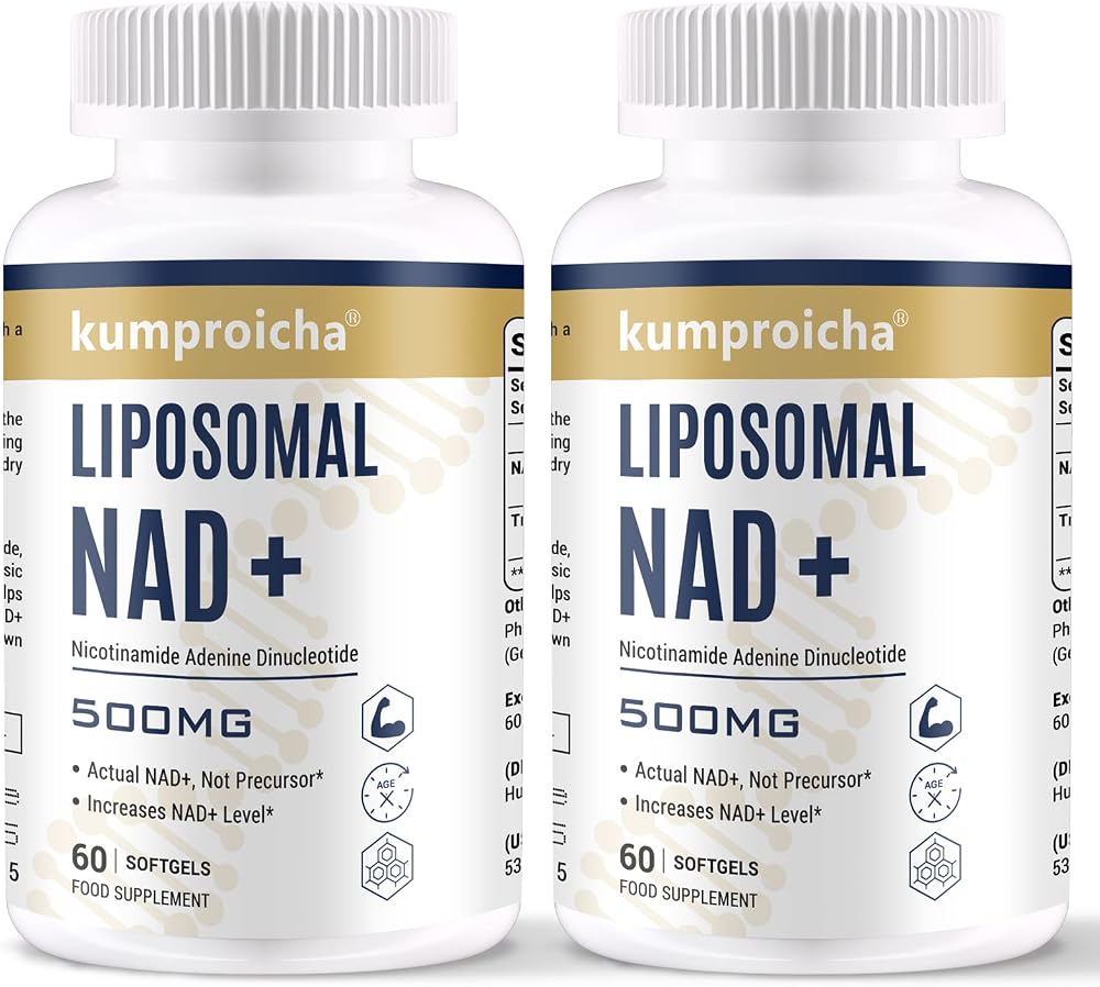 Kumproicha Liposomal NAD+ 500mg with TMG 250mg Softgels 60 Count Pack of 2