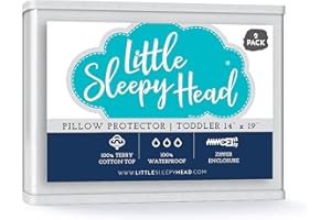 Little Sleepy Head Toddler / Travel Pillow Protectors for Pillows 13x18 and 14x19 (2-Pack)