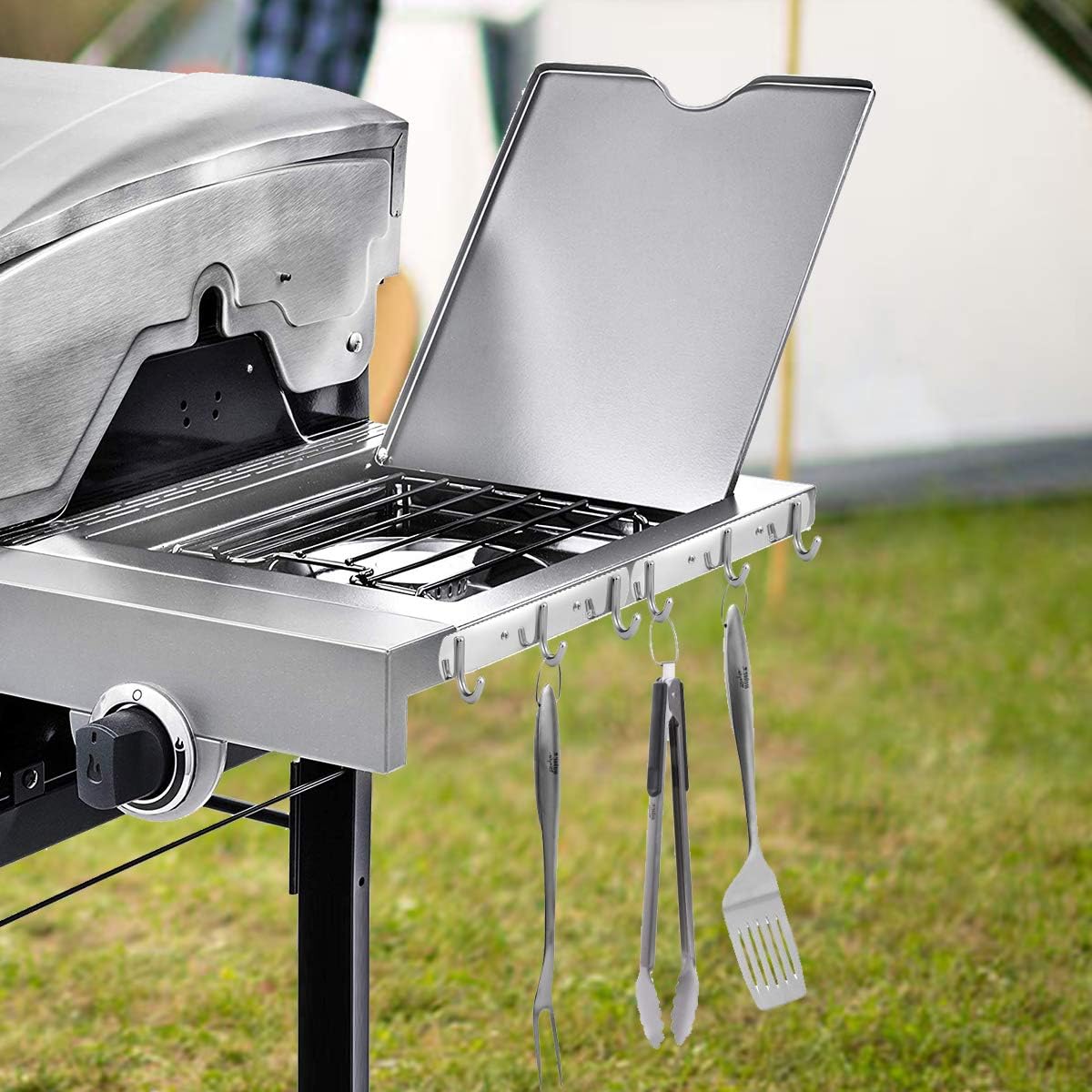AIEVE Grill Hooks for Utensils, 2 Pack Heavy Duty BBQ Utensil Holder Grill Hanger Hooks Organizer for Char Broil Gear Trax System for Hanging Grilling and Cooking Utensils Outdoor Barbecue Tools : Garden & Outdoor