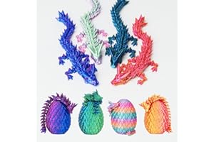 AUMEILLER 4 Pcs 3D Printed Dragon, Mystery Crystal Dragon Egg,3D Dragon Egg Gift for Kids (Dragon Egg)