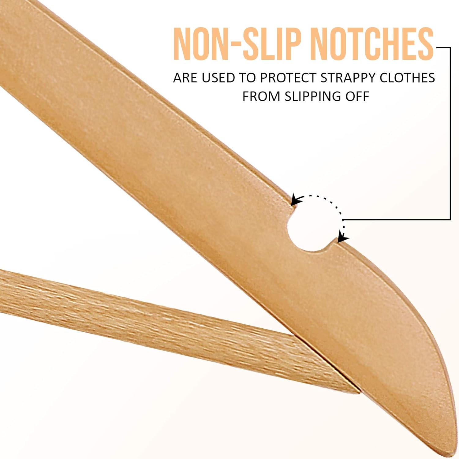 Utopia Home Natural Wooden Coat Hangers 20 Pack, Strong Solid Wood Clothes Hangers with 360° Swivel Hook - Image 5