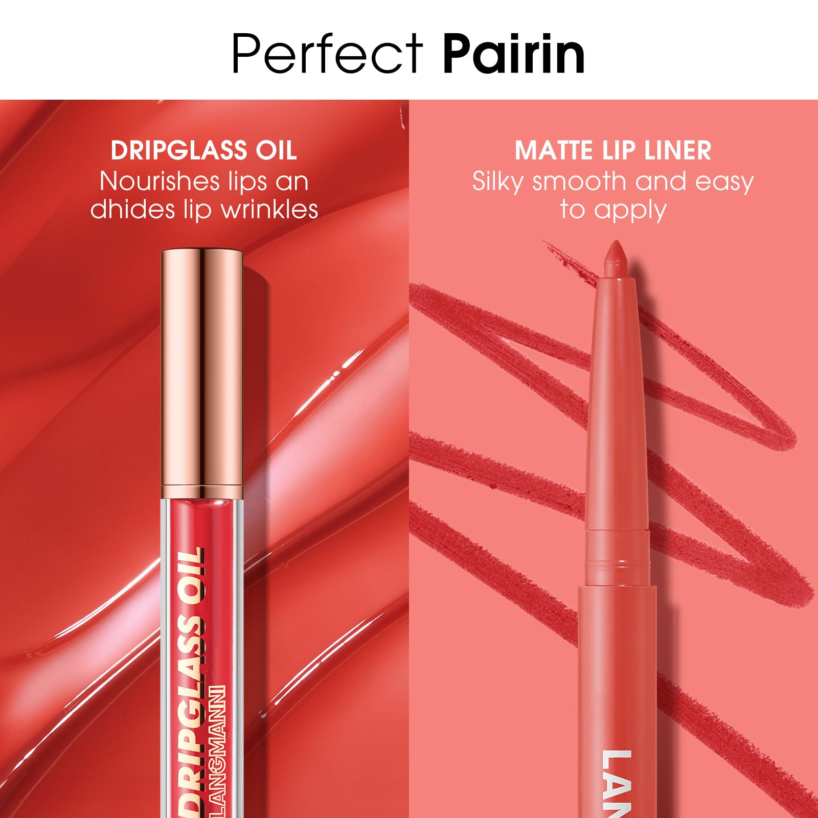 BestLand 12pcs Hydrating Lip Oils + Lip Liner Pencil Lip Combo Sets, 24H Long-Lasting Lip Kit with Lip Liner and Gloss, Nourishing, Non-Sticky Tinted Stain Lip Gloss Plumping Lip Oil Set for Women