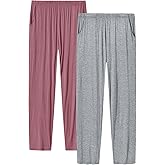 JINSHI Womens Pajama Pants with Pockets Soft Comfortable Lightweight Elastic Drawstring Modal Pajama Bottoms Lounge Pants