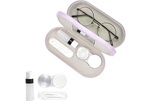 cauyuan Eyeglass Case Double Sided Portable Contact Lens Box 2 in 1 Multifunction With Tool