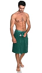 TowelSelections Mens Shower Wrap Adjustable Cotton