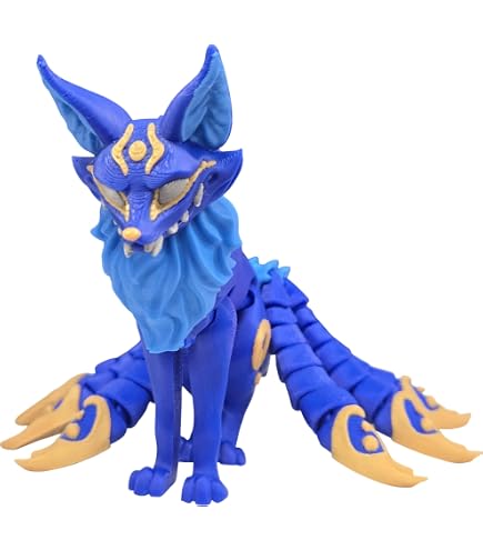 Mythic Nine-Tailed Kitsune Figurine - Detailed Articulated Fox