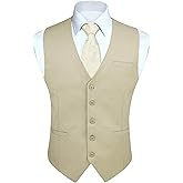 Enlision Men's Suit Vest Business Formal Dress Waistcoat Solid Color Vest for Suit or Tuxedo