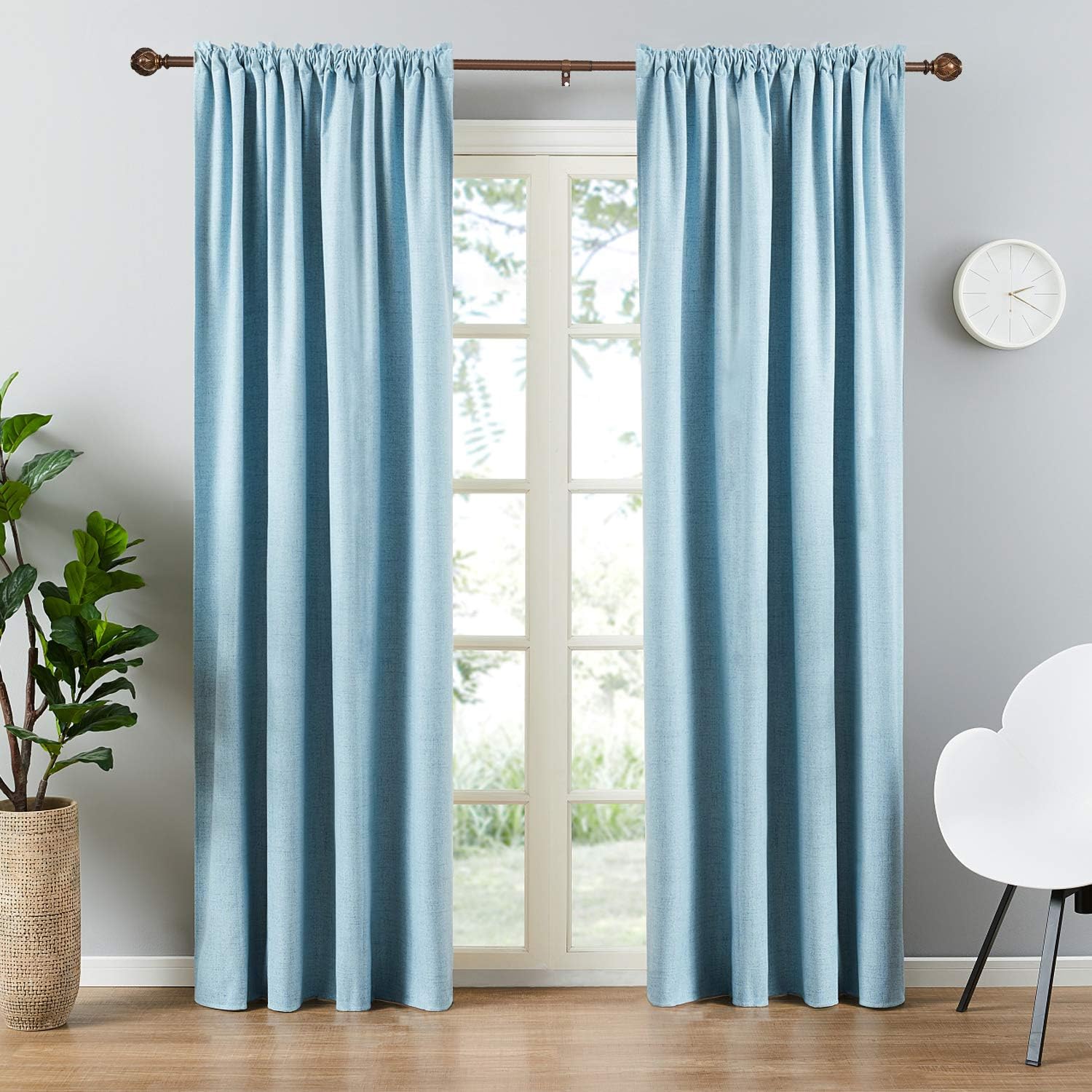 YunNephele 1 inch Bronze Curtain Rod with Netted Texture Ball Finials, Decorative Single Drapery Rod, Farmhouse Style Curtain Rod for Windows,36-72 inch: Home & Kitchen