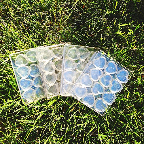 48 New, Empty, Clear, 5 Gram Plastic Heart Shape Pot Jars, Cosmetic Containers-BH000393