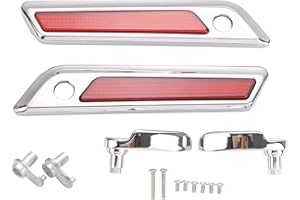Mocardine Harley Saddlebag Latches Covers, Chrome Outer Lid Hinge Latch Covers with Saddle Bag Lid Lifters, Saddlebag Latch Kit Fit for Harley Touring Street Glide Electra Glide 2014+