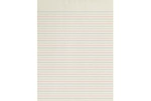 School Smart Red and Blue Ruled Newsprint for Grade 3-10 1/2 x 8 inches - Ream of 500 - White