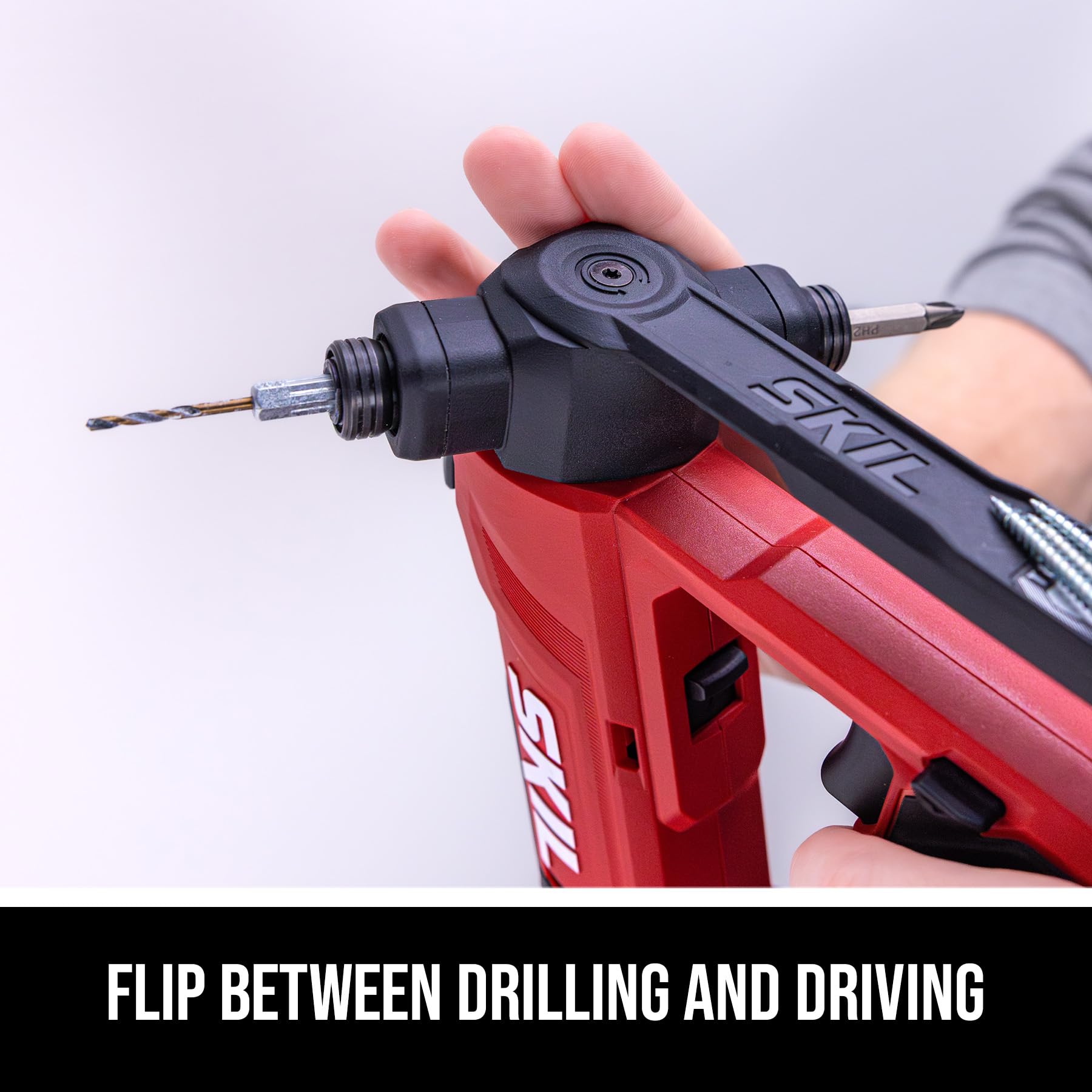 SKIL Compact Brushless Flip Drill Driver with Double Collect Flip Head, Torque Settings & Magnetic On-board Storage, 20V Kit Including 2.0 Ah USB-C Battery and Charger - DL6300D-12