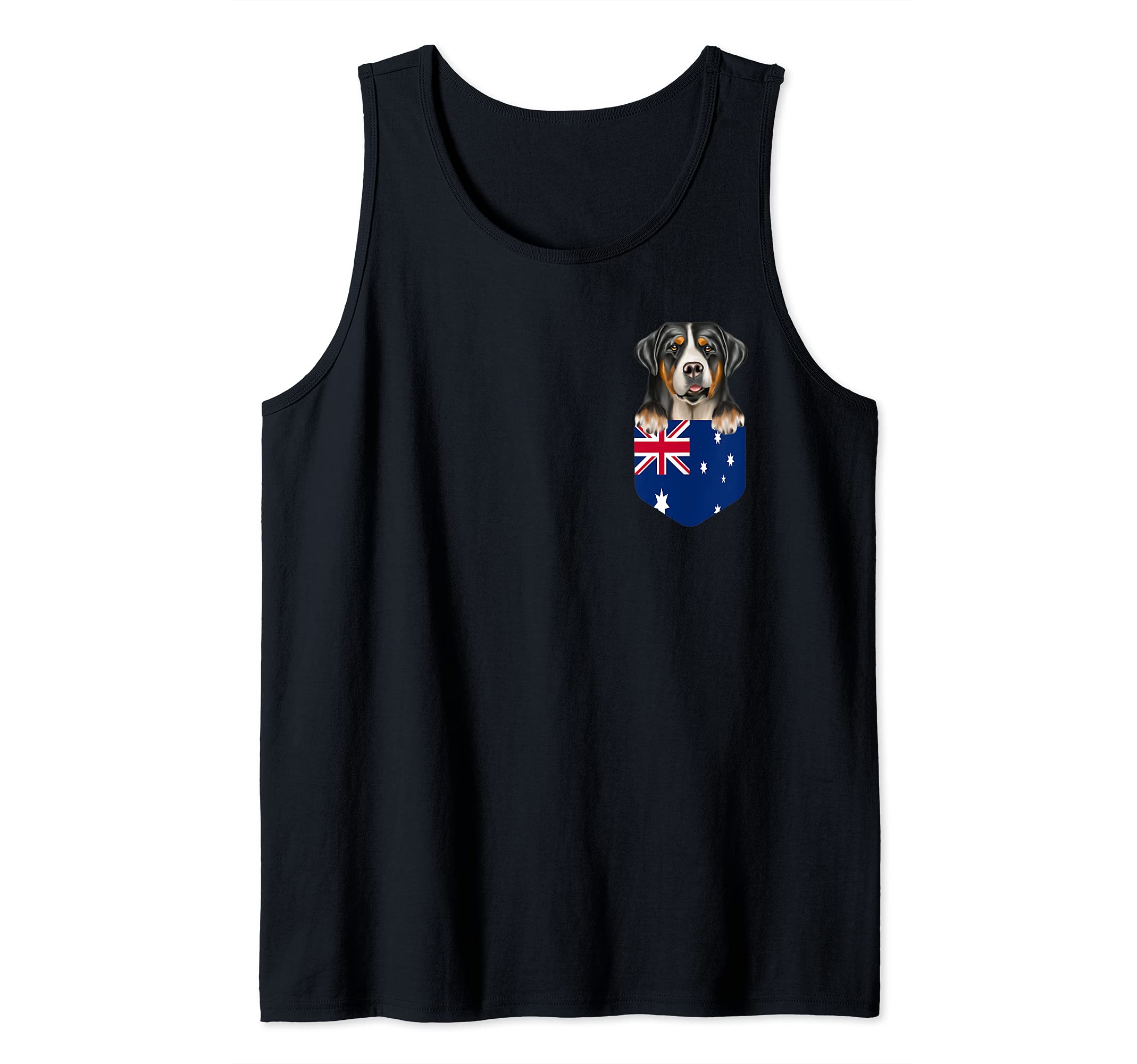 Australia Flag Greater Swiss Mountain Dog Dog In Pocket Tank Top
