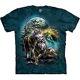 The Mountain Wolf Lookout Mens T Shirts – Graphic Tee, Howling Wolf Shirt, Nature Wolves Print, Cool Wildlife T-Shirt