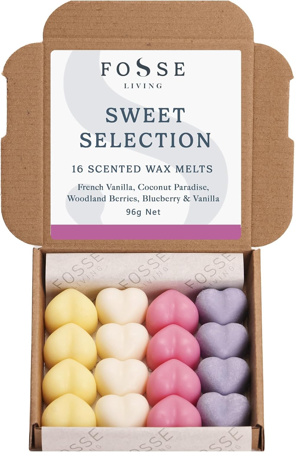 Fosse Living Sweet Selection Soy Wax Melts 16 Pack 4 Scents UK Handmade