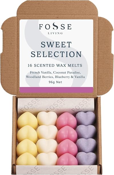 Fosse Living Sweet Selection Soy Wax Melts 16 Pack 4 Scents UK Handmade