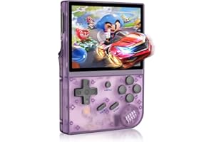 LKOHJF Anbernic RG35XX Handheld Game Console Retro Games Consoles with 3.5 Inch IPS Screen 64G TF Card 5474 Classic Games 2100mAh Battery Support Linux and Garlic Dual Stylem, HDMI and TV Output Purple
