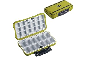 Goture Upgrade Small Tackle Box, Waterproof Fishing Lure Boxes, Fishing Bait Storage Lure Case Bait Plastic Containers Green