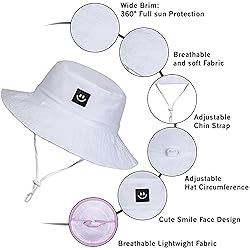 55cube Baby Sun Hat Beach Bucket hat for Girls 6-24