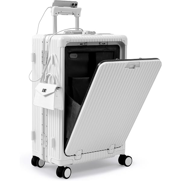 Amazon.com | Nobl Travel Zipperless Check In Suitcase - Aluminum