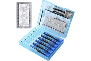 Kingsdun Eyeglass Repair Kit with 1100pcs Eyeglass Screws & Nose Pads Include 6pcs Phillips Flat Head Screwdriver Set & Curve