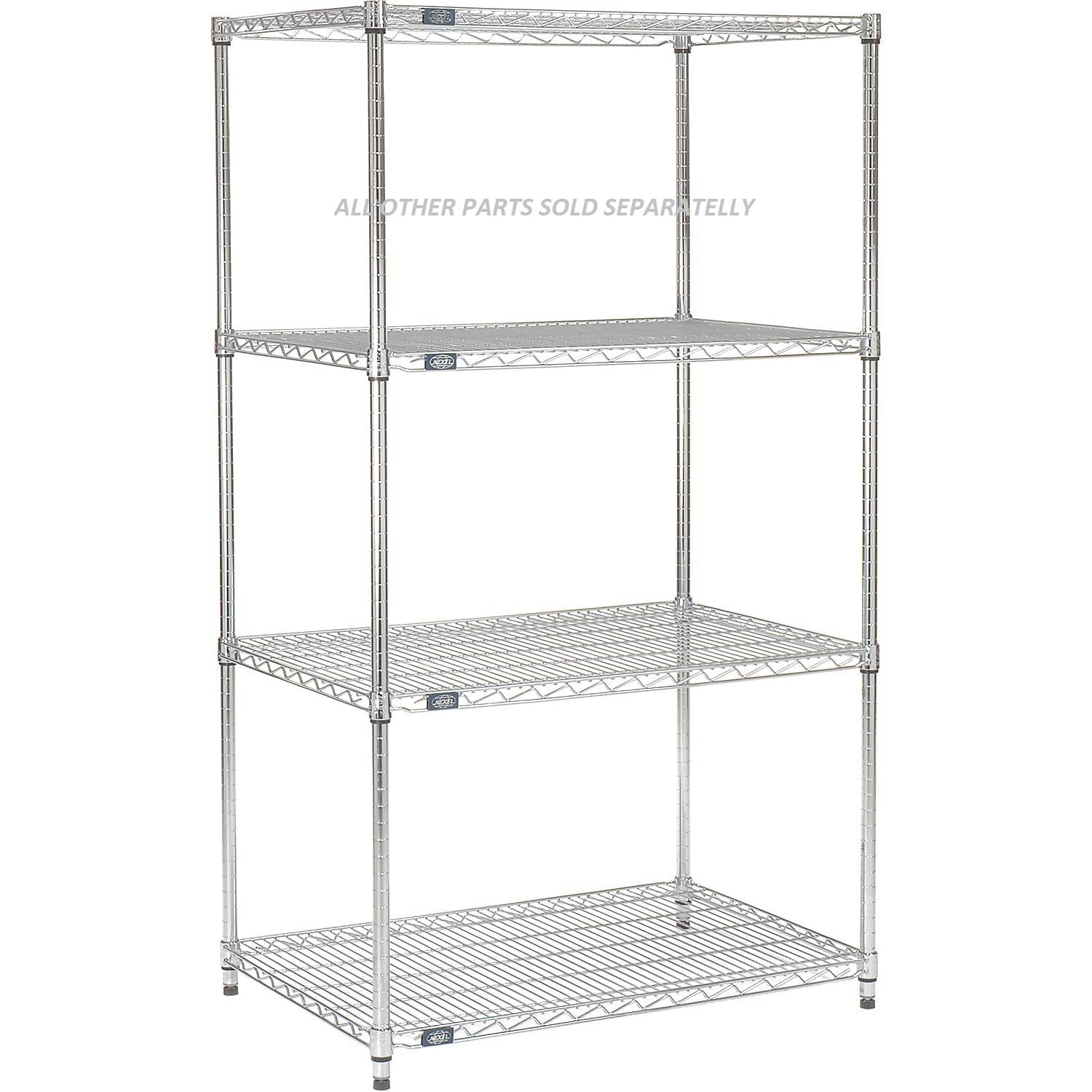 Nexel Wire Shelf, Chrome Finish, 18" W x 36" L