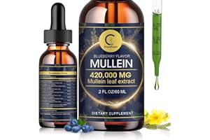 GPGP GREENPEOPLE Mullein Leaf Extract Drops for Lungs - Lung Cleanse & Detox, Pure Mullein Leaf Liquid Drops, Support for Respiratory, Immune, Digestive System, Vegan, Non-GMO, Blueberry Flavor, 2 FL OZ