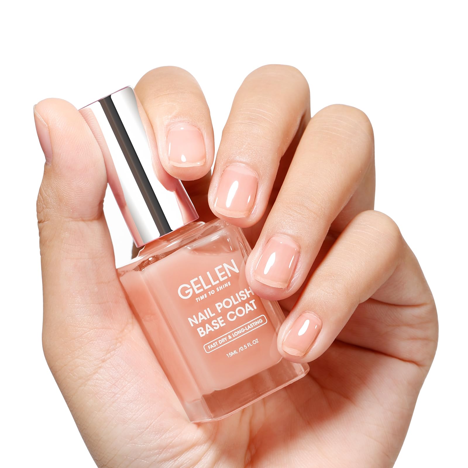 Photo 1 of GELLEN Clear Nail Polish Base Coat Sheer Tinted Nude, Natural Color Regular Nail Polish, Calcium Formula Strengthens Nails, Enhances Natural Look, Quick Air Dry, Anti-Yellowing, Hema Free, Non-toxic