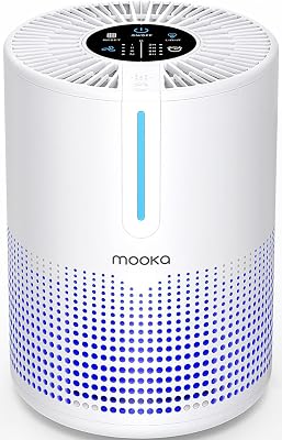 Air Purifiers for Bedroom Home 430 Sq.Ft, MOOKA H13 HEPA Filter Small Portable Air Purifier with USB Cable Fragrance Sponge for Smokers Pollen Pets Dust Odors, Desktop Air Cleaner for Car RV, M01