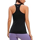 CRZ YOGA Butterluxe Womens Workout Racerback Sleeveless Tops High Neck Athletic Camisole Tanks Running Gym Yoga Shirts