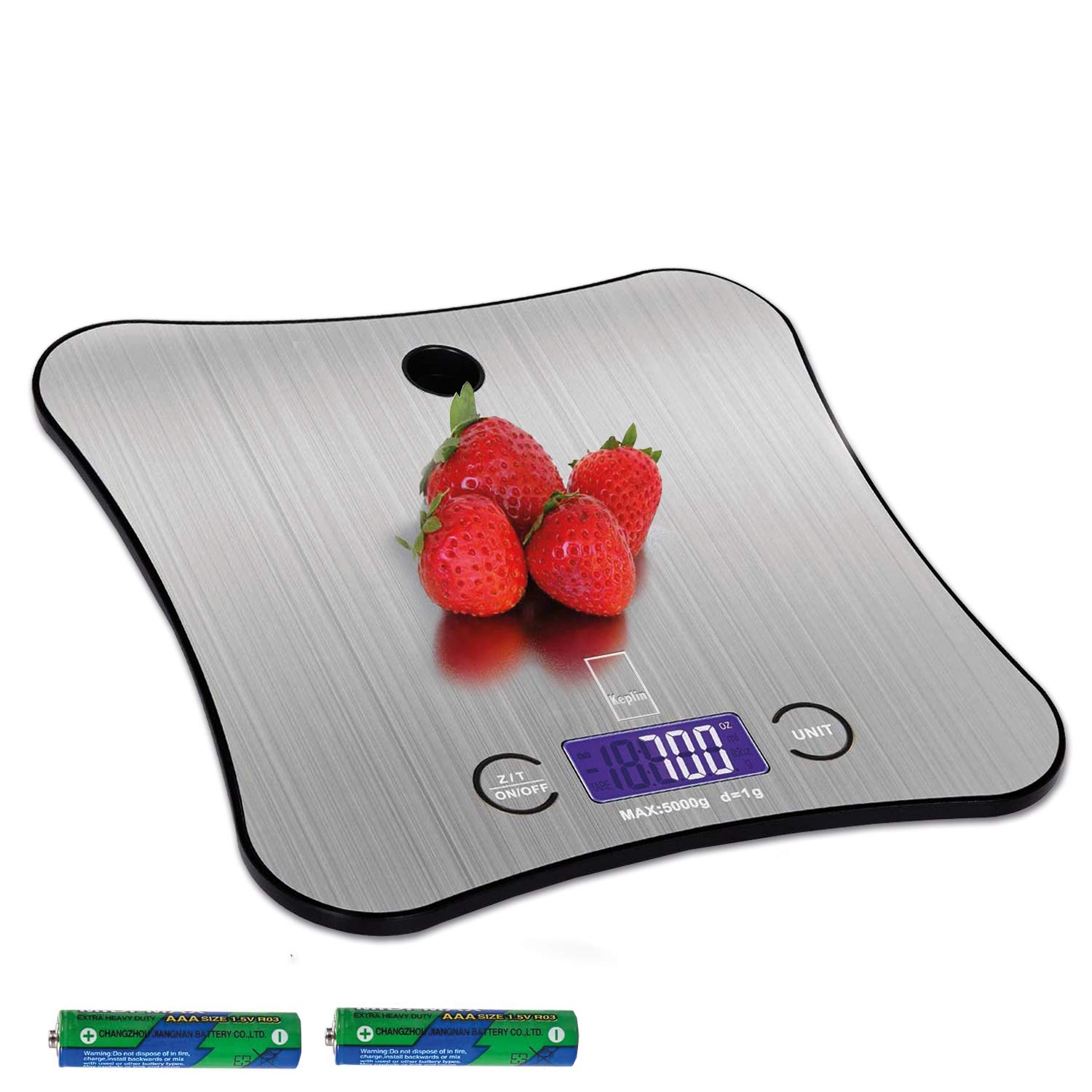 KEPLIN Kitchen scales, Cooking scales for home + kitchen, Weigh food 5000g, Liquids in ml, oz, Digital scales kitchen *REMOVE BLUE PROTECTIVE FILM*