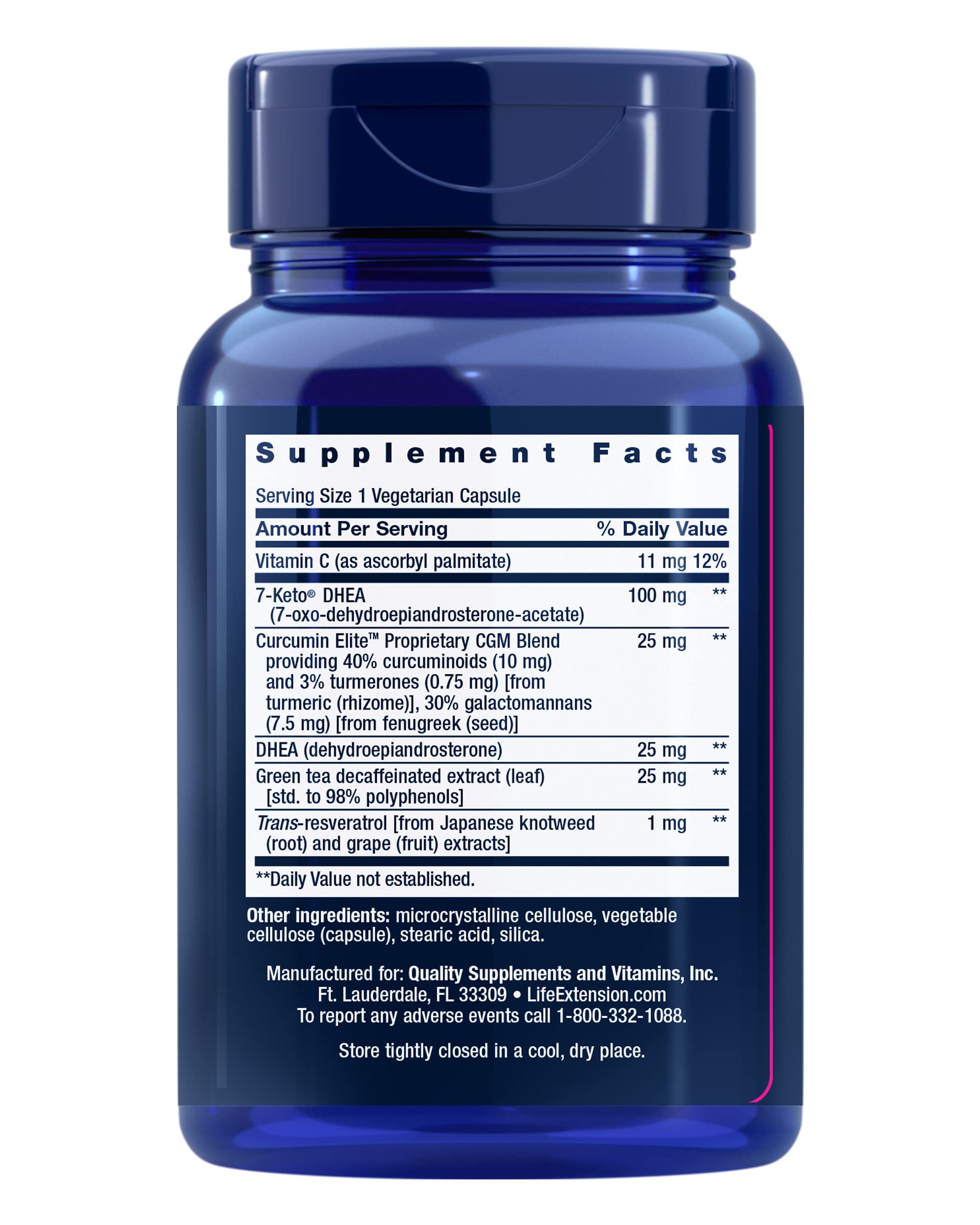 Life Extension DHEA and 7-Keto DHEA Complete Vegetarian Capsules to Maximize Support of a Healthy Body Weight & Mood, Lean Muscle Mass, Libido & More, Non-GMO, Gluten-Free, 60 Count