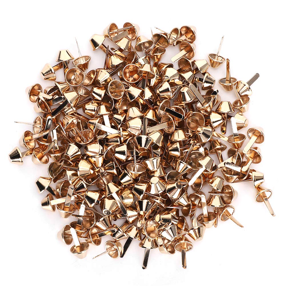Cikonielf 200pcs Bag Feet Studs 12mm Purse Handbag Cone Feet Nailhead Stud for DIY Leather Craft Purse Handbag Making Golden