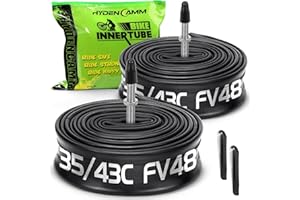 Hydencamm 2 Pack 700x35C-43C AV48/AV32/FV48mm 700c Bike Tube, Butyl 700C Road Bike Tube with 2 Tire Levers, 700c Bicycle Tube Compatible with 700 x 35C 700x38C 700x40C 700x42C 700x43c Inner Tube