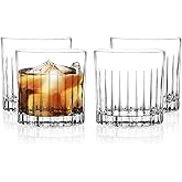 Barski Whiskey Glasses - Double Old Fashioned Rocks Glass - Set of 4 Lowball Tumbler - DOF Crystal Glass Tumblers - For Scotch - Bourbon - Water - Beverage - Drinking Glasses - 12 oz, Made in Europe