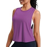 JOYSPELS Workout Tank Tops for Women, Ice Silk Quick Dry Athletic Crop Top, Loose Fit Running Yoga Gym Shirts
