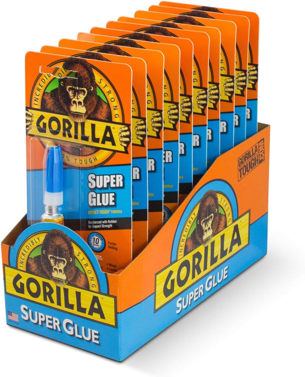 Gorilla Super Glue 3g (Pack of 10), Clear, 10 Pack