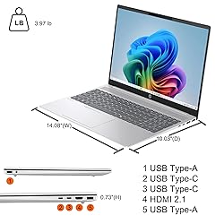 HP OmniBook 5 Copilot AI Business Laptop, 16" 2K