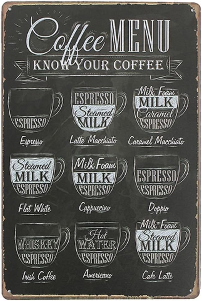 Livecity Coffee Bar Menu Vintage Sign Pub Shop Home Wall Decor
