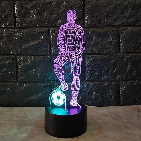 Divertida lámpara de mesa 3D con diseño de balón de fútbol, 7 ...