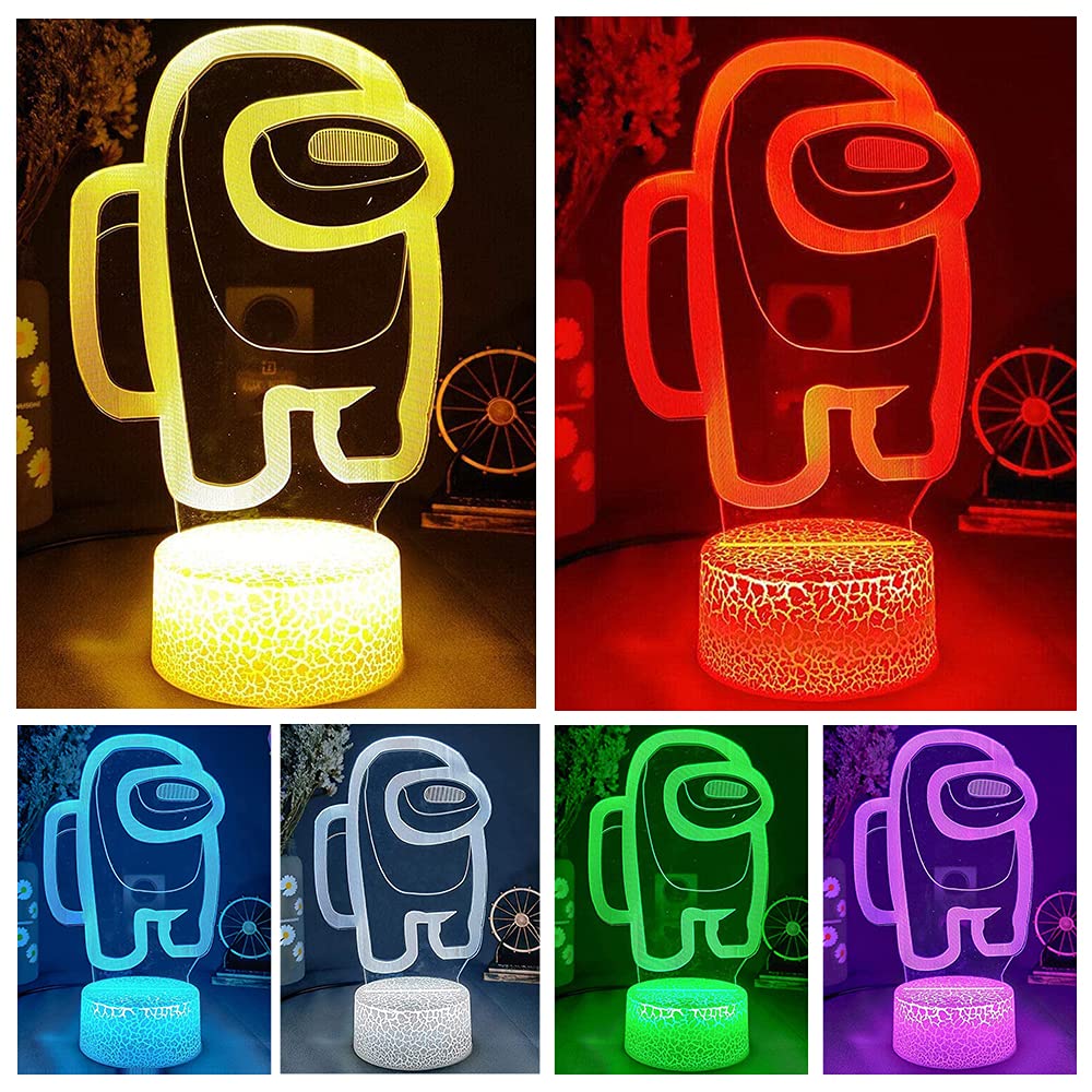 Furnite Ginkago 3d Illusion Night Light Among Game Table Lamp Usb Powered 7 Colors Led Lights with Touch Switch for Kids Gifts Bedroom Decoration