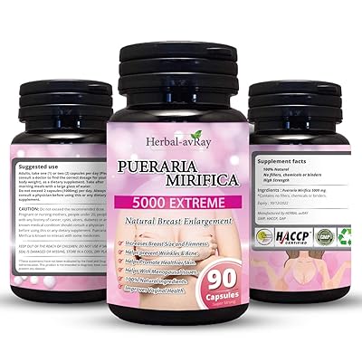 Pueraria Mirifica Capsules - Natural Breast Enhancement Pills for Women - Breast Enlargement Pills - Breast Growth, Vaginal Health, Menopause Relief, Skin & Hair Health - 90 Vegan Capsules