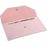 Bremorou Cash Wallet Pu Leather Envelope Reusable Mini Cash Holder Wallet Women Money Envelopes for Cash Budgeting Envelopes for Budgeting Stuffing Organizer for Budget Check Billing(Pink)