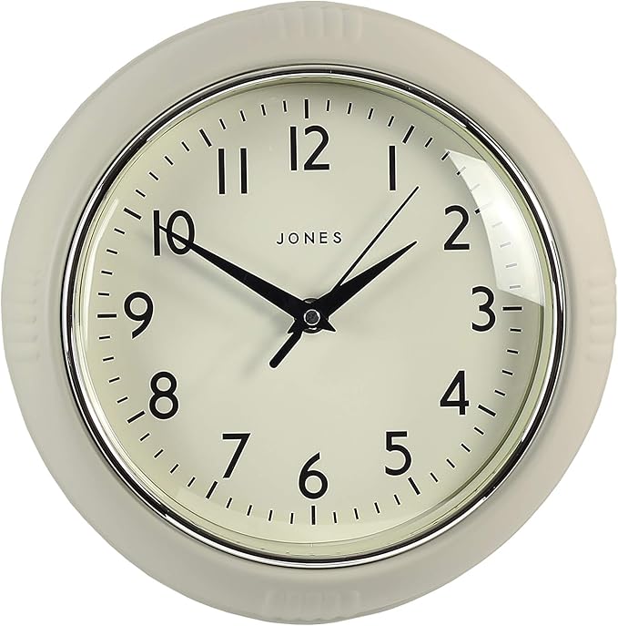 Jones Clocks® Retro Wall Clock Perfect for Kitchen Home Bedroom Office, The Ketchup Clock 25cm