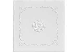 À LA MAISON CEILINGS A La Maison Ceilings R43 Bourbon Street Foam Glue-up Ceiling Tile (128 sq. ft./Case), Pack of 48, Plain White